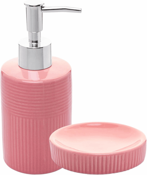 JOGO BANHEIRO 2PCS ESSENCIA ROSA CERAMICA WOLFF 20831 - Imagem 2