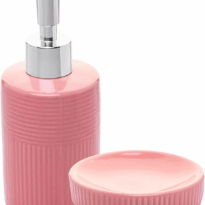 JOGO BANHEIRO 2PCS ESSENCIA ROSA CERAMICA WOLFF 20831