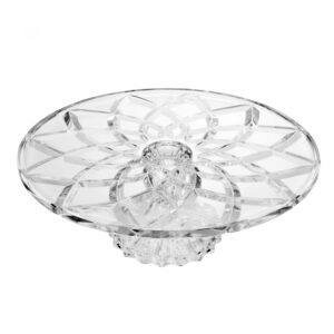 Prato Para Bolo Com Pé Diamond 31 x 13cm Vidro - Lyor
