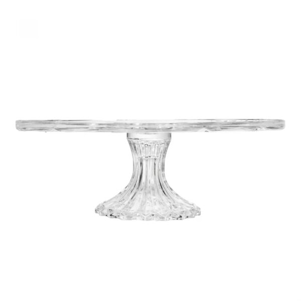 Prato Para Bolo Com Pé Diamond 31 x 13cm Vidro - Lyor - Imagem 2