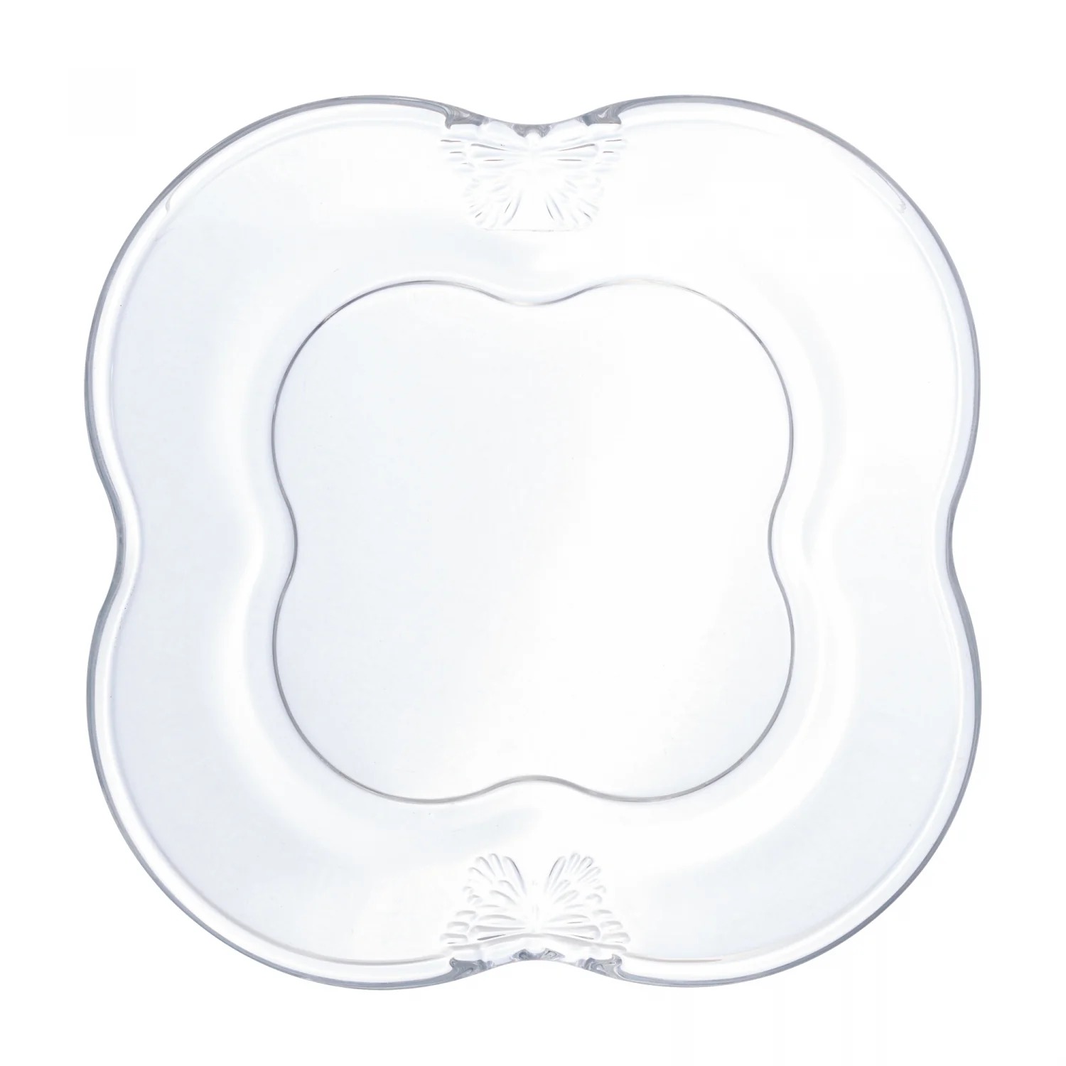 Conjunto 4 Pratos para Sobremesa de Vidro Butterfly 17cm - Wolff