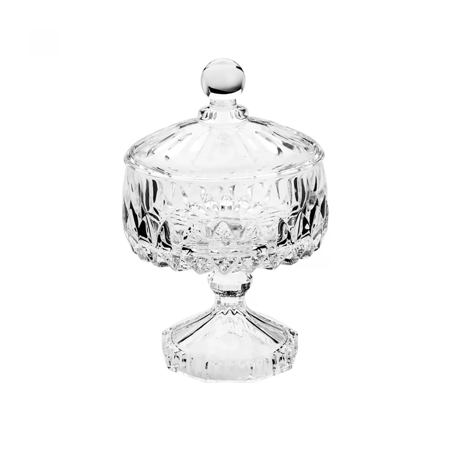 Potiche Decorativo de Cristal com Pé Louise 14cm x 23cm - Wolff
