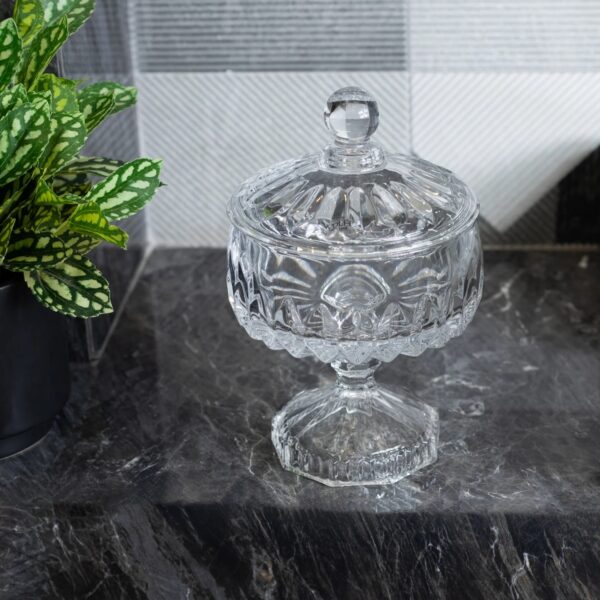 Potiche Decorativo de Cristal com Pé Louise 14cm x 23cm - Wolff - Imagem 3