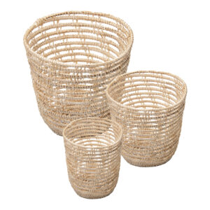 Conjunto 3 Cestos Organizadores de Fibra Natural Palm - Lyor