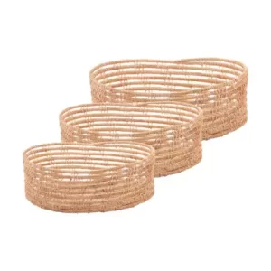 Conjunto 3 Cestas Ovais de Fibra Natural Palm - Lyor