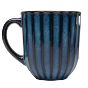 Caneca de Cerâmica Scallop Azul 420ml - Wolff