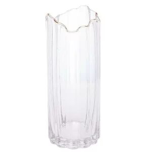 Vaso de Vidro com Borda Dourada 10cm x 25cm - Wolff