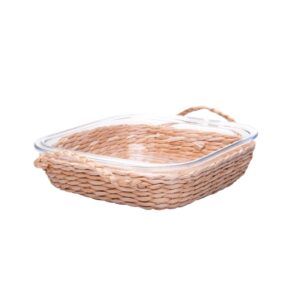 Refratário de Vidro Borossilicato com Suporte em Fibra Natural e Alça 25,5cm