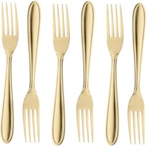 Conjunto 6 Garfos para Mesa de Aço Inox Positano Dourado 20cm - Lyor