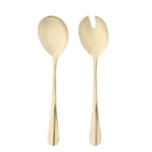 Conjunto 2 Peças para Salada de Aço Inox Positano Dourada 27cm - Lyor