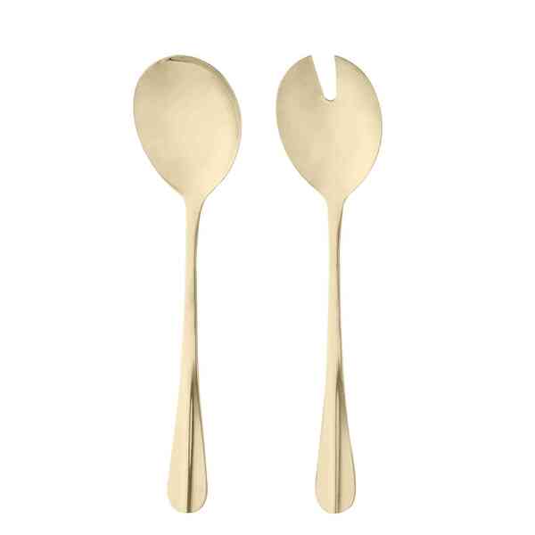 Conjunto 2 Peças para Salada de Aço Inox Positano Dourada 27cm - Lyor