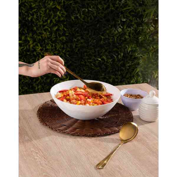 Conjunto 2 Peças para Salada de Aço Inox Positano Dourada 27cm - Lyor - Imagem 2