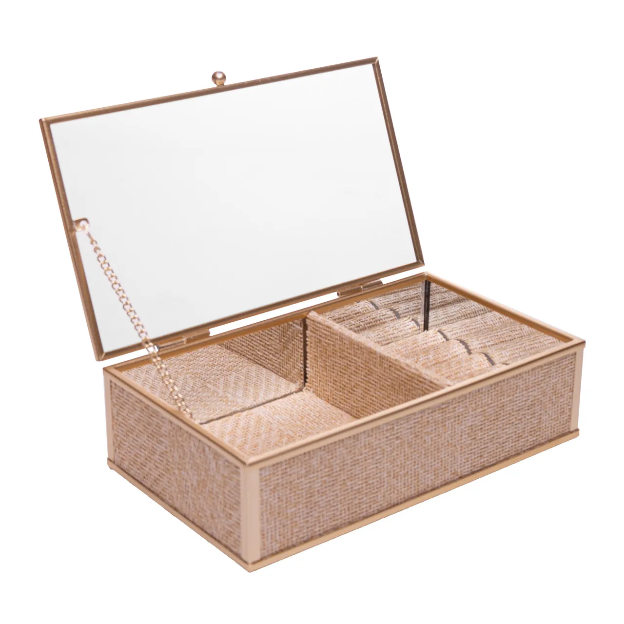 Porta-Joias Toscana 21cm x 12cm x 5,5cm Dourado Metal - Wolff