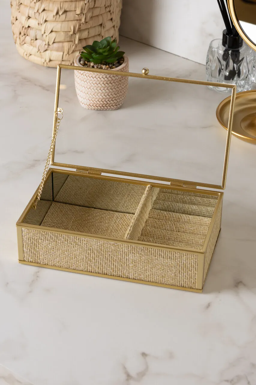 Porta-Joias Toscana 21cm x 12cm x 5,5cm Dourado Metal - Wolff - Imagem 4