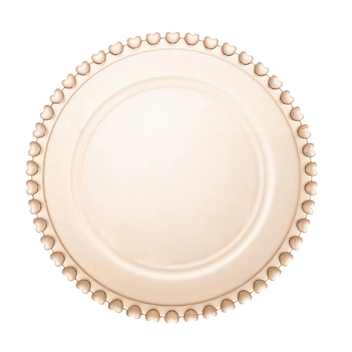 Prato para Sobremesa de Cristal Coração Âmbar Metalizado 20cm - Lyor - Imagem 2