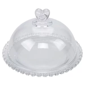 Queijeira de Cristal com Tampa Coração 19,5cm x 13cm - Lyor