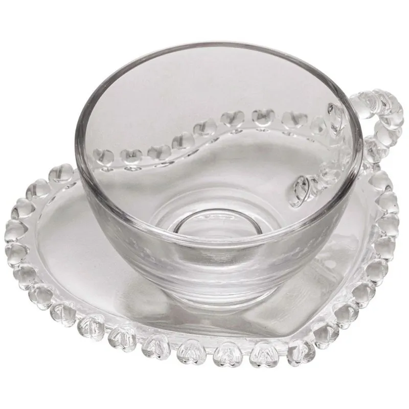 Xícara de Café de Cristal com Pires Coração 80ml - Lyor - Imagem 2