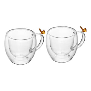 Conjunto 2 Xícaras de Café Sun Garden 80ml Vidro Borossilicato - Wolff