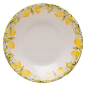 Prato Fundo 21cm Siciliano Branco Cerâmica - Lyor