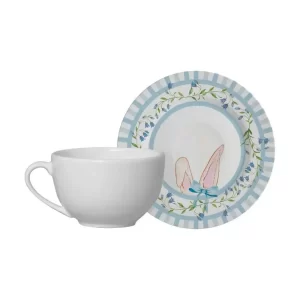 Xícara Chá Branco c/Pires Lírio da Páscoa 250ml Alleanza - Unid.