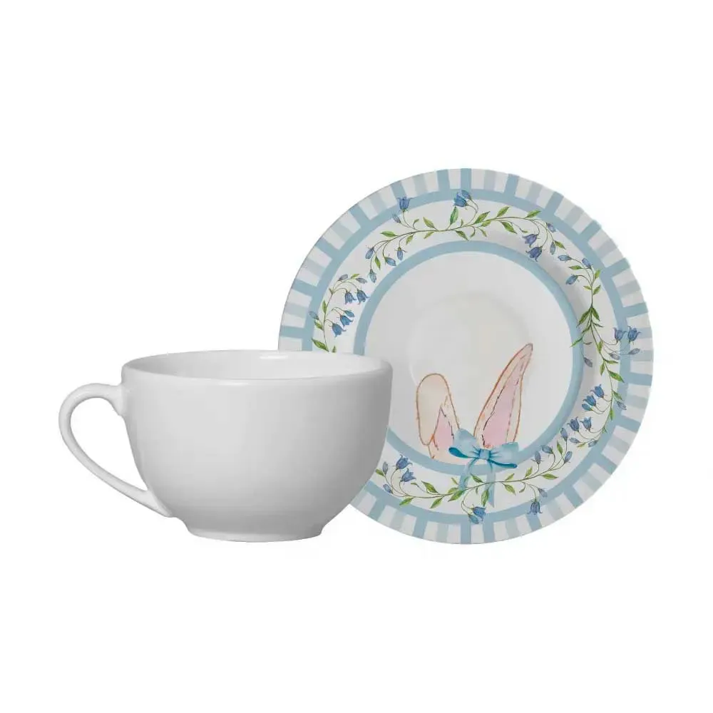 Xícara Chá Branco c/Pires Lírio da Páscoa 250ml Alleanza - Unid.
